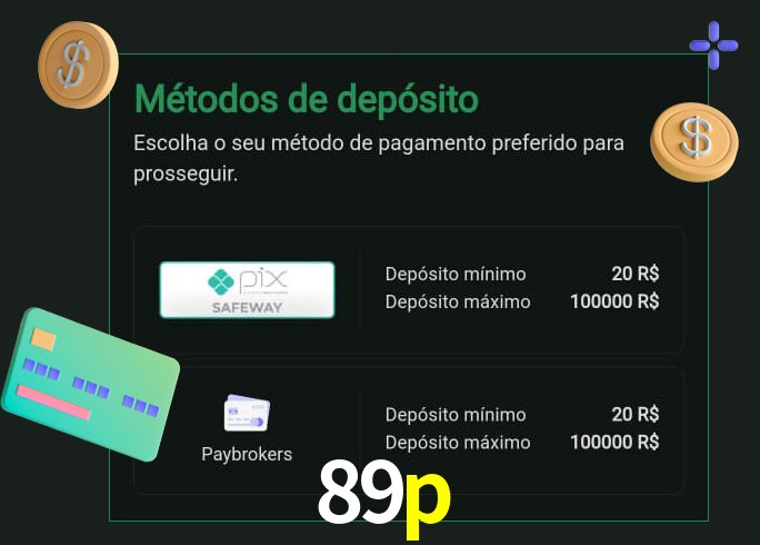 O cassino 89p oferece uma grande variedade de métodos de pagamento